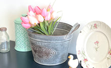 Load image into Gallery viewer, Flower and Garden Tin Bucket-Small