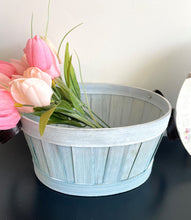 Load image into Gallery viewer, Blue Vintage Wicker Basket-Small