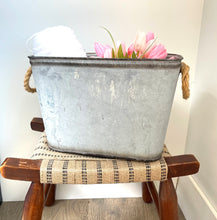 Load image into Gallery viewer, Metal Storage Bin with Rope Handles