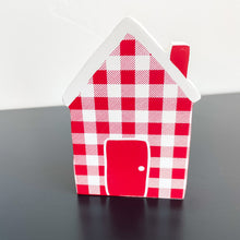 Load image into Gallery viewer, Red White Check Christmas House