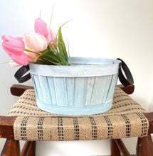 Load image into Gallery viewer, Blue Vintage Wicker Basket-Small