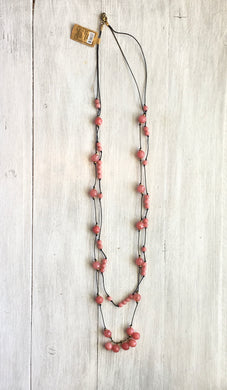 Stone Bead Necklace-Pink