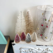 Load image into Gallery viewer, White Bottle Brush Trees with Ornaments Set