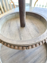 Load image into Gallery viewer, Rustic Tiered Tray with Beaded Edge