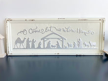 Load image into Gallery viewer, Glitter Nativity Embossed Metal Sign