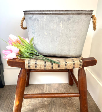 Metal Storage Bin with Rope Handles