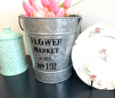 Flower Market Galvanized Bucket
