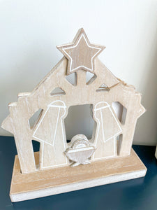 Wooden Nativity Table Accent