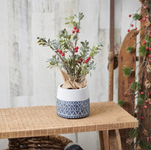 Load image into Gallery viewer, Blue Boho Patterned Planter