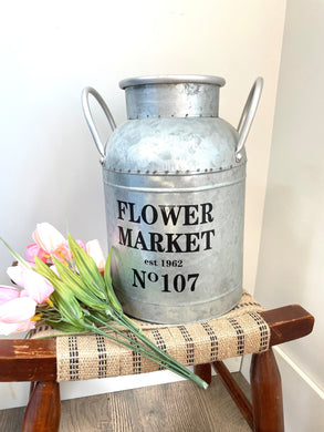 Flower Market Milk Can