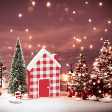 Load image into Gallery viewer, Red White Check Christmas House