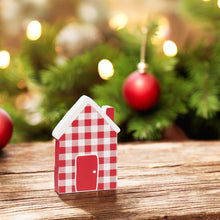 Load image into Gallery viewer, Red White Check Christmas House