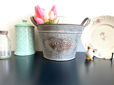 Flower and Garden Tin Bucket-Small