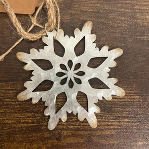 Rusty Metal Snowflake Ornament Set