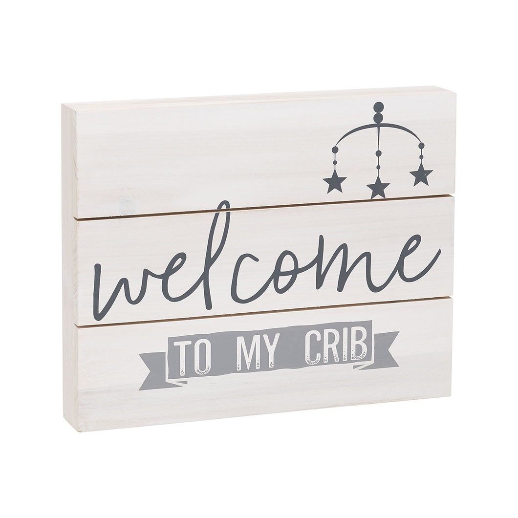welcome to my crib pallet box sign for nursery