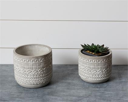 aztec plant pots Aztec Cement Planter Set