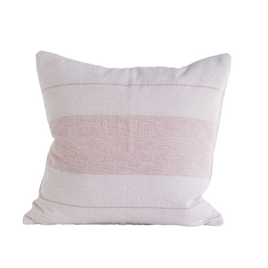 Cotton Woven Pink Striped Pillow