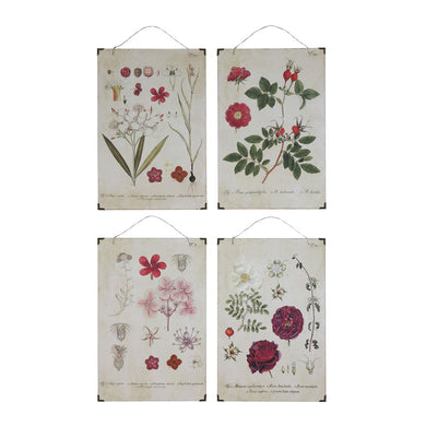 floral wood wall hangings in four styles
