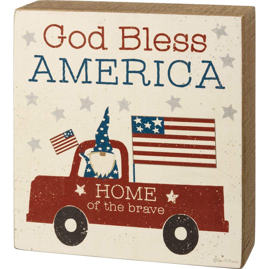 God Bless America Box Sign