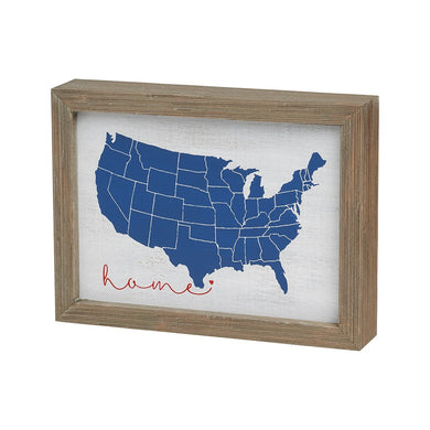 Home-American Map Wood Box Sign