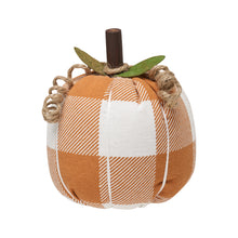 Load image into Gallery viewer, Orange/White Check Fabric Pumpkins