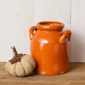 Autumn's Crackle Crock Pottery - Orange
