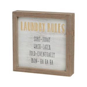 laundry rules barn box sign