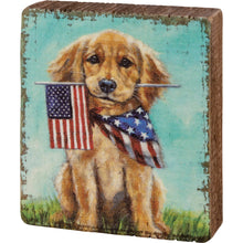Load image into Gallery viewer, Puppy Flags Block Sign