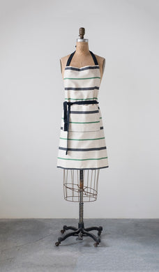 striped cotton woven apron for adults