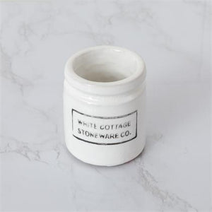 White Cottage Stoneware Jar-Mini