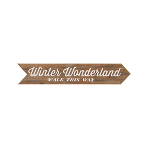 winter wonderland arrow wood sign